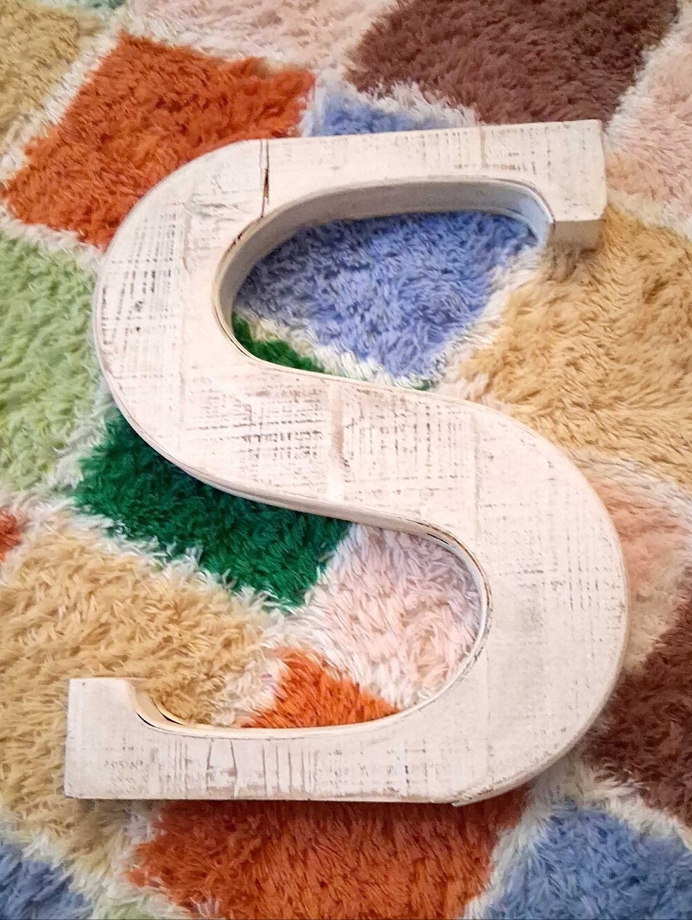 White Rustic Wooden Letter S Wall Art - Unbranded